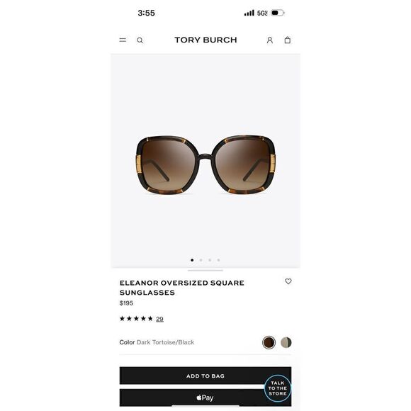 Tory burch Eleanor oversized square sunglasses ty7022 tan black gold main image 7